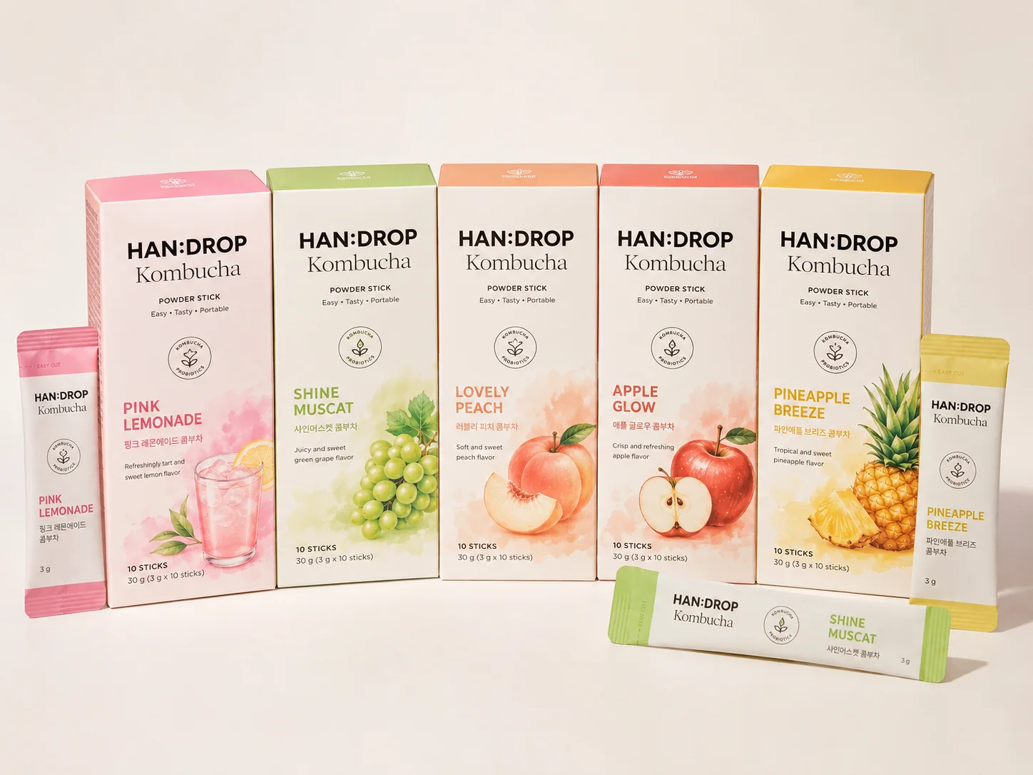 Functional beverage powder sticks and ingredients