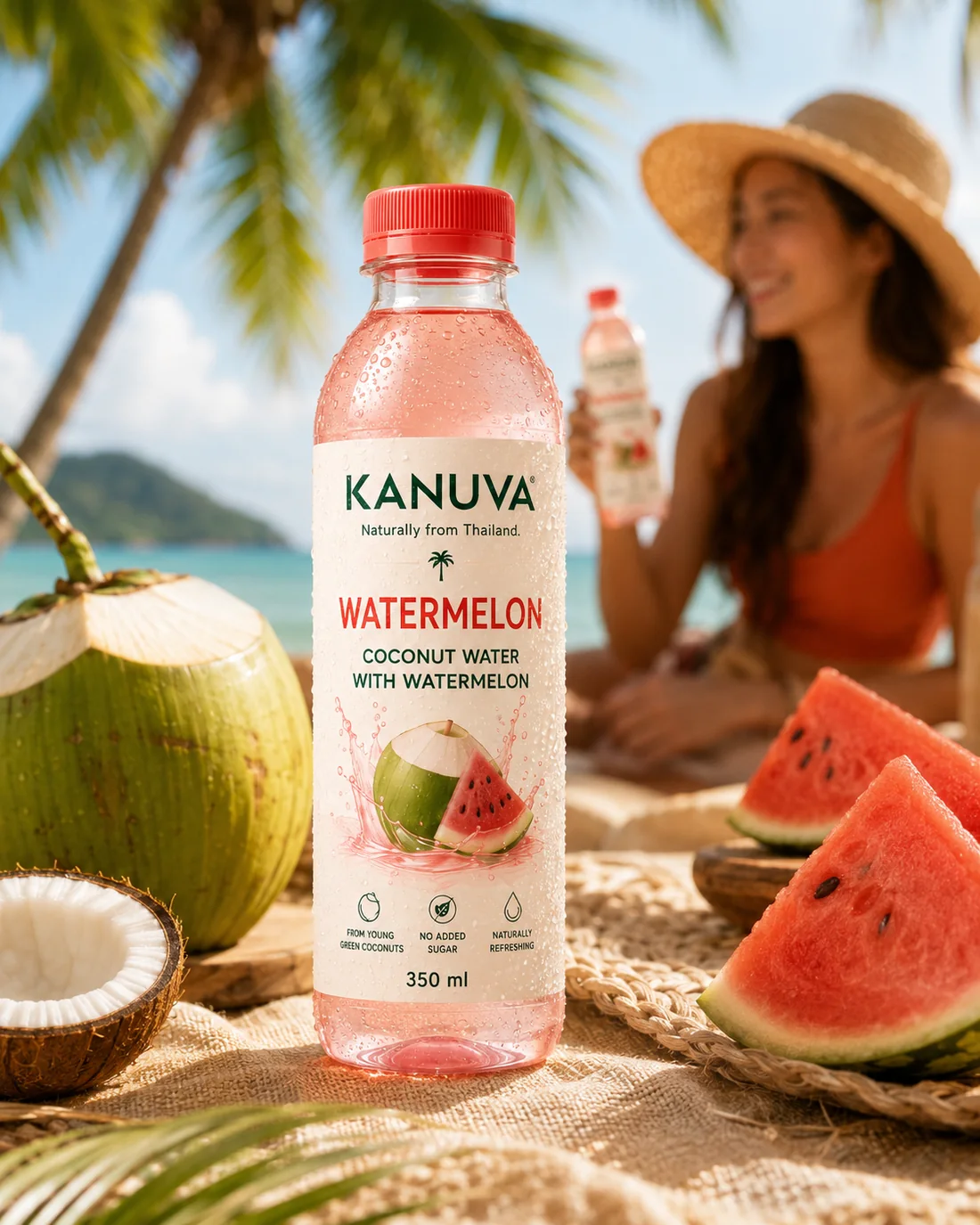 KANUVA Watermelon on a tropical beach