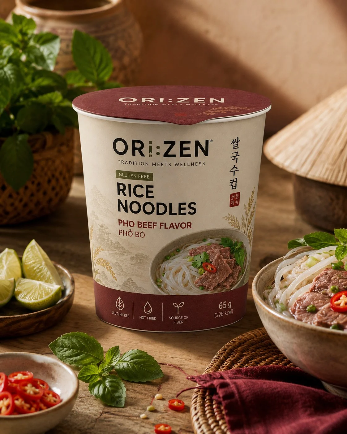 ORI:ZEN Pho Beef rice noodle cup