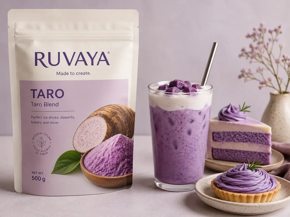 TARO desserts, drink and pastry applications