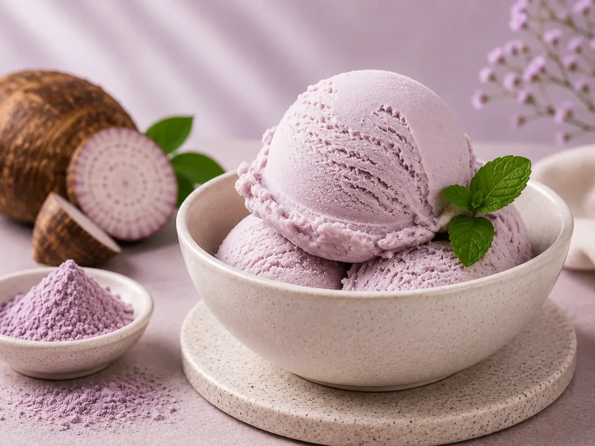 Lavender TARO ice cream application