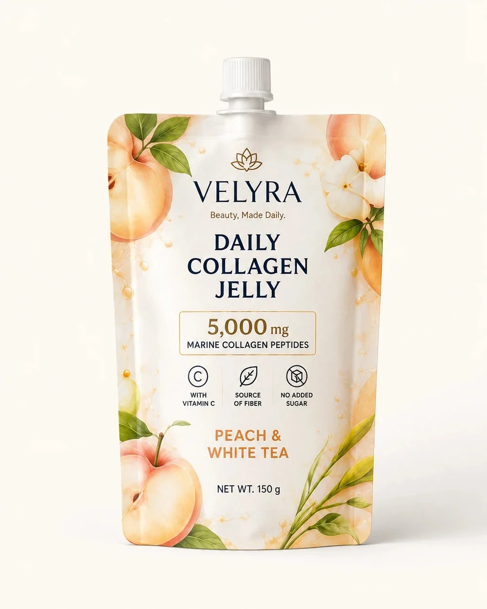 VELYRA Peach & White Tea Daily Collagen Jelly pouch