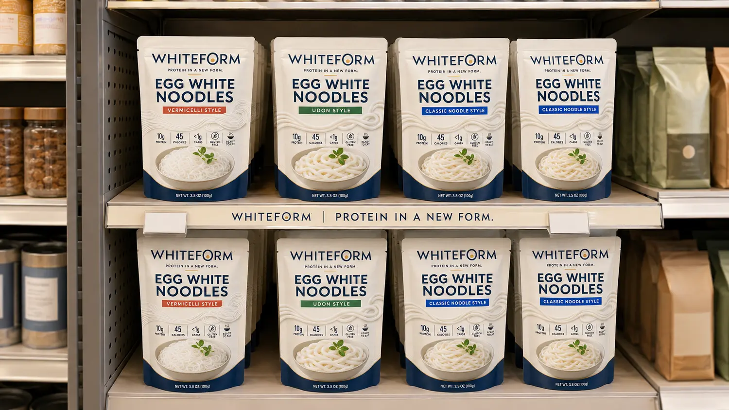 WHITEFORM product range displayed on a supermarket shelf