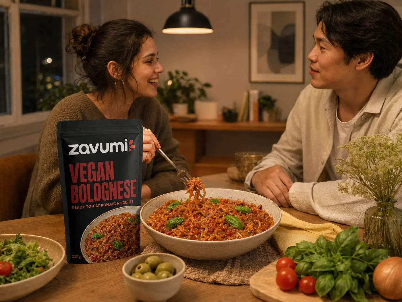 Plant based lifestyle scene featuring ZAVUMI