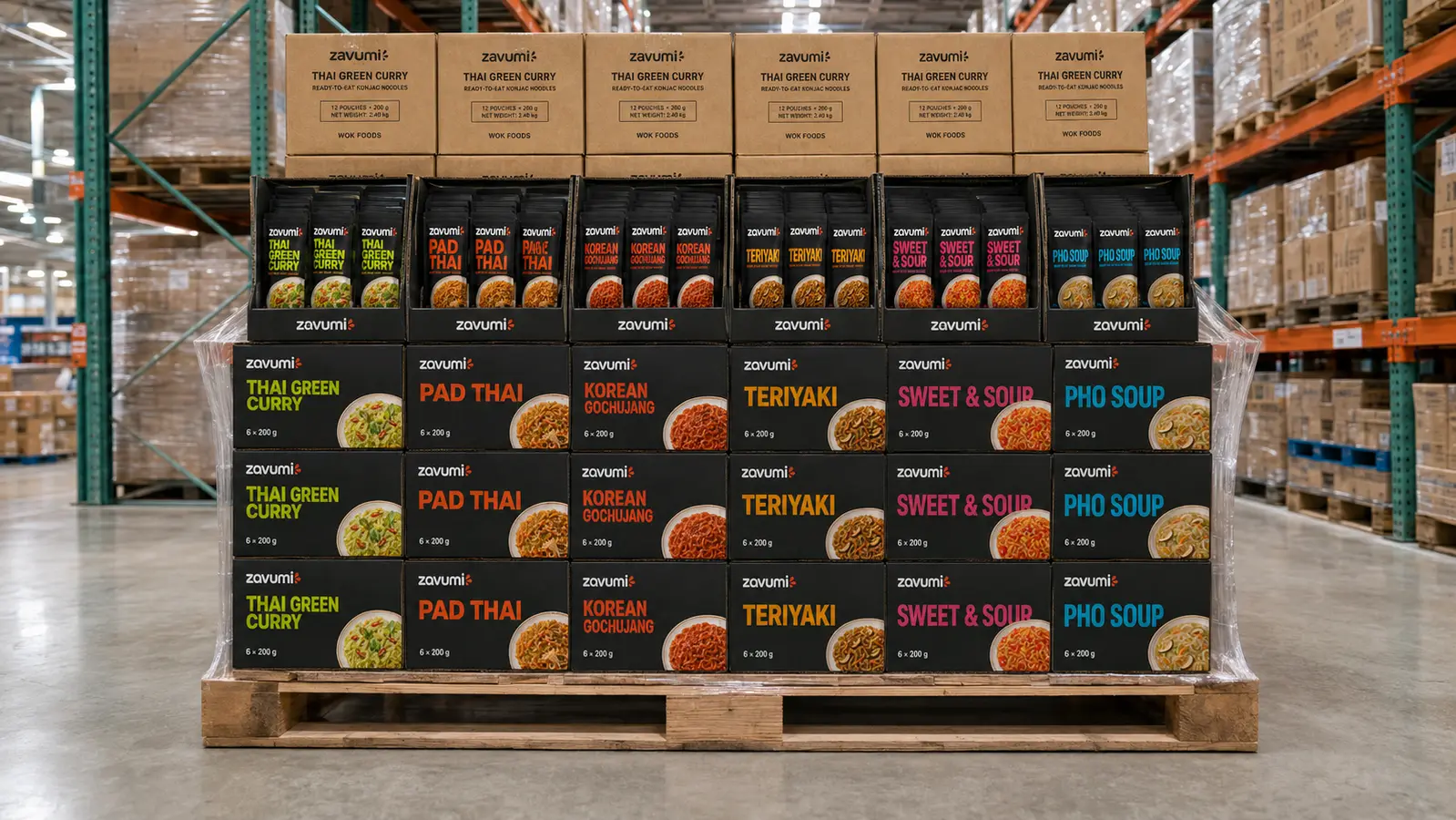 ZAVUMI warehouse club pallet display concept